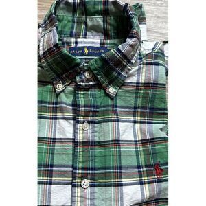 Lauren Ralph Lauren Green Plaid Casual Button Down Shirt